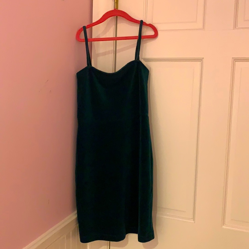 Green velvet dress